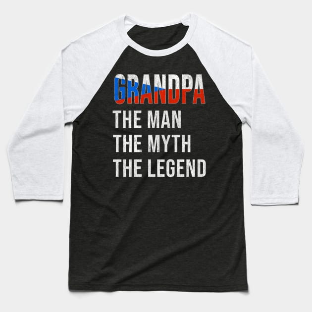 Grand Father Czech Grandpa The Man The Myth The Legend - Gift for Czech Dad With Roots From  Czech Republic Baseball T-Shirt by Country Flags